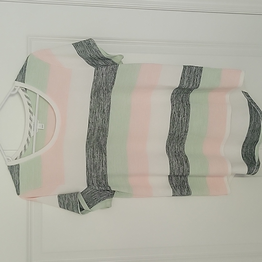 MARKET & SPRUCE Elaine Striped Short Sleeve Tee Size L